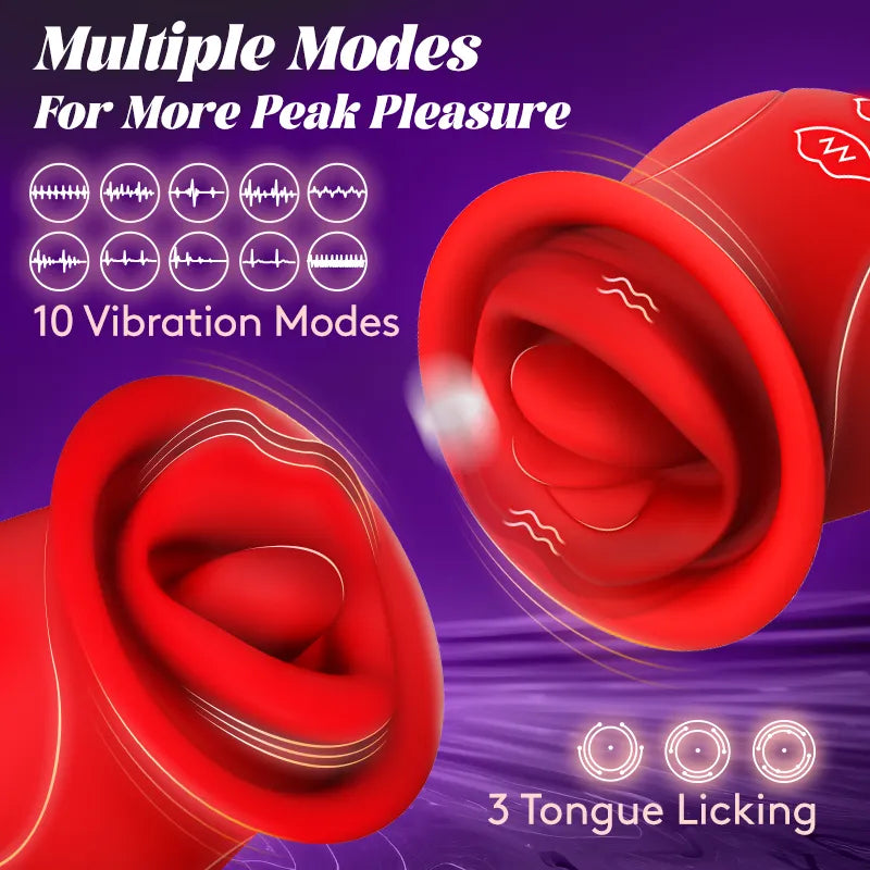 Licking Tongue Vibrator 10 French Kissing Modes