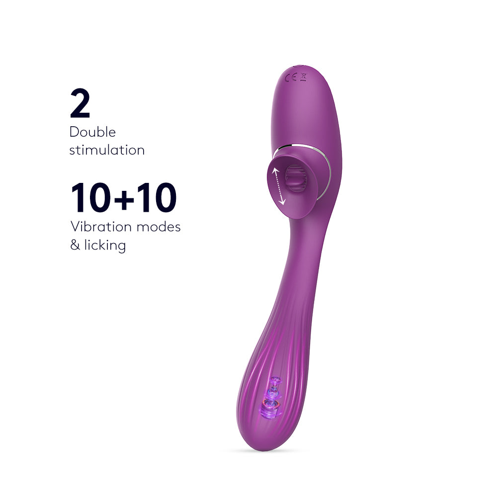 Licking Bendable G-spot Clitoral Tongue Vibrator